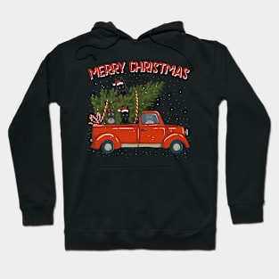 Giant Schnauzer Xmas Vintage Red Pickup Hoodie